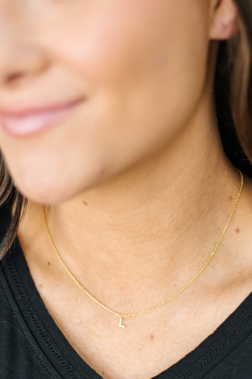 Mini Embellished Initial Necklace