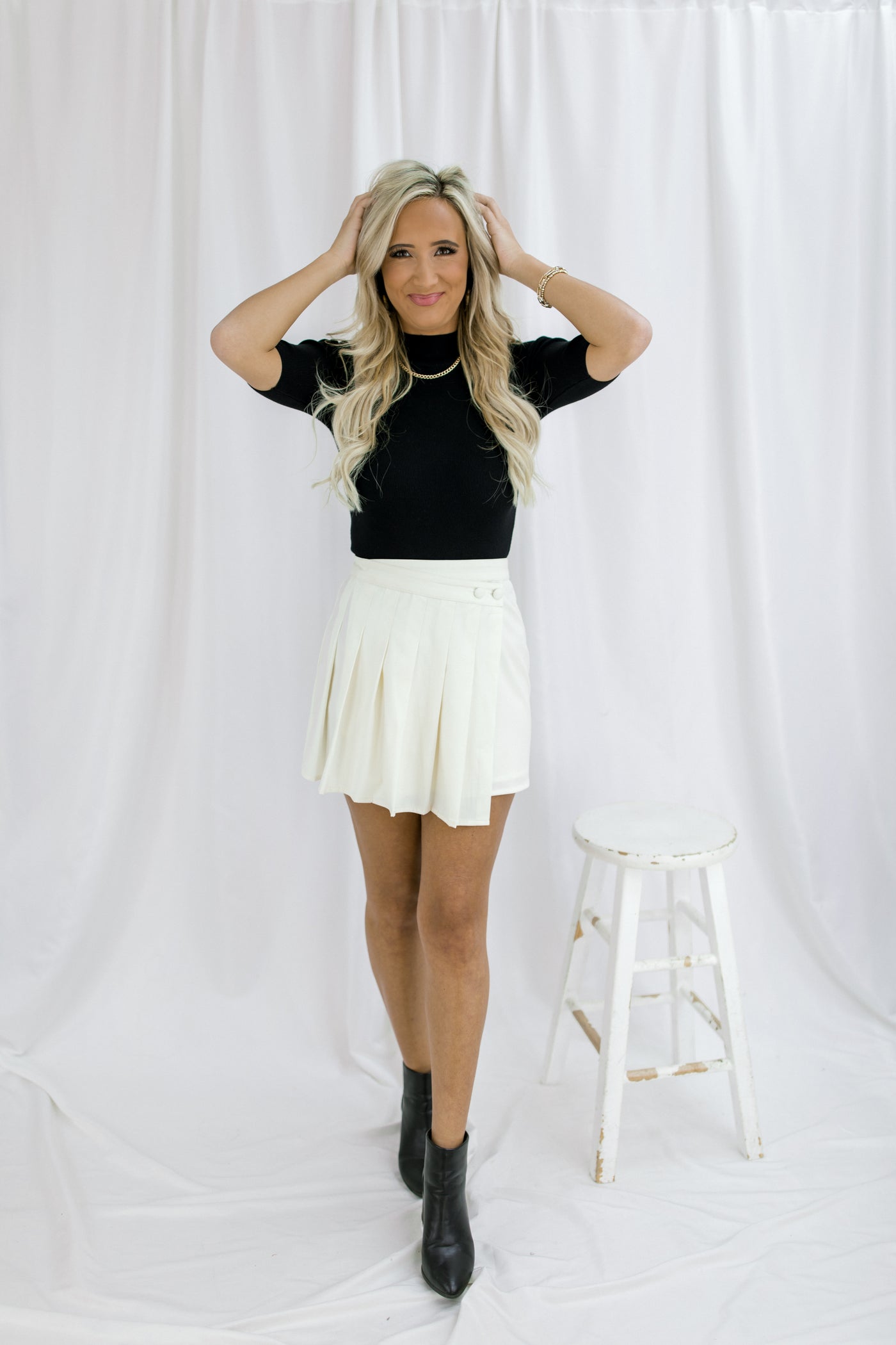 Sun Kissed Skies Pleated Skirt