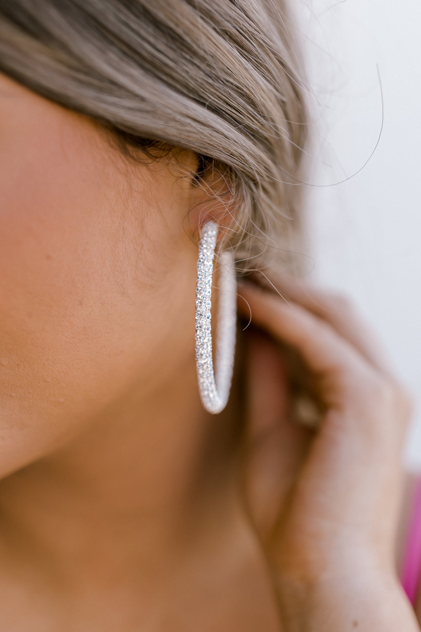 Rhinestone Crystal Hoop Earrings