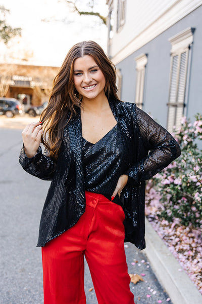 Selene Sequin Drapery Jacket