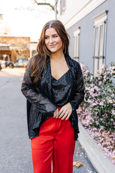 Selene Sequin Drapery Jacket