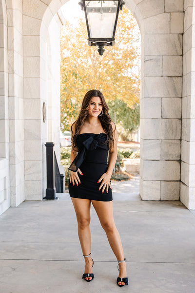 Anaya Tulle Bow Bodycon Dress