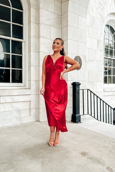 Bold Favor Satin Midi Dress