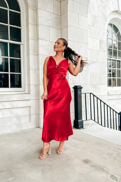 Bold Favor Satin Midi Dress