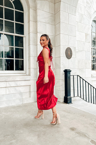 Bold Favor Satin Midi Dress